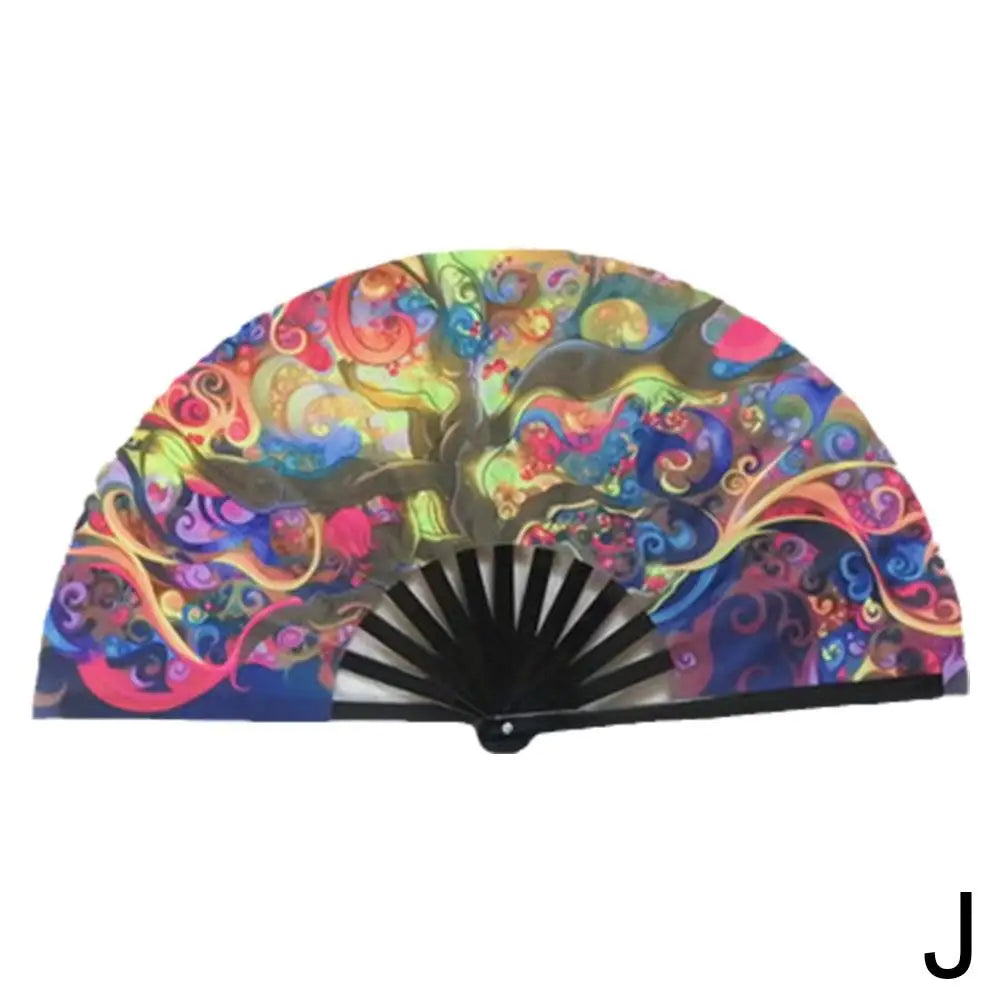 Large Fluorescent Folding Hand Fan