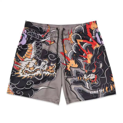 Graphic Print Mesh Shorts
