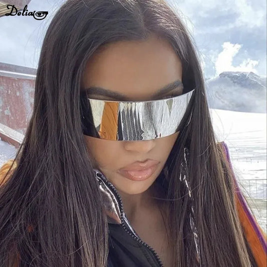 Futuristic Mirrored Wrap Around Visor