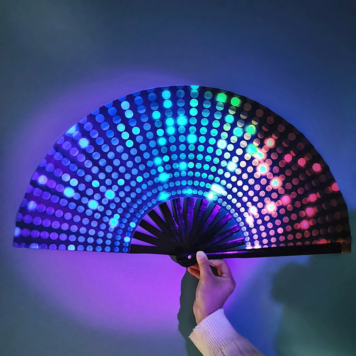 Large Folding Colourful Hand Fan