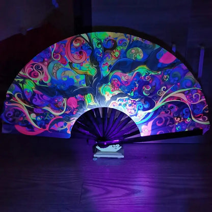 Large Folding Colourful Hand Fan