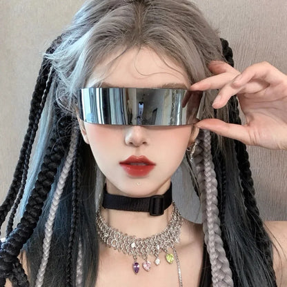 Futuristic Rimless Mirrored Sunglasses