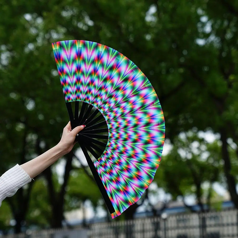 Large Fluorescent Folding Hand Fan