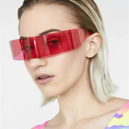 Futuristic Rimless Mirrored Sunglasses