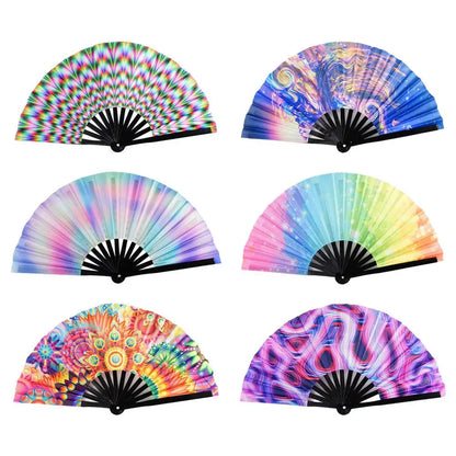 Large Fluorescent Folding Hand Fan