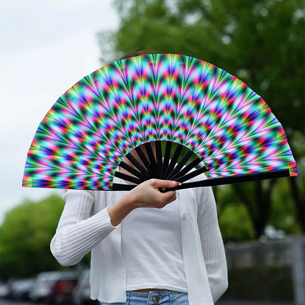 Large Fluorescent Folding Hand Fan