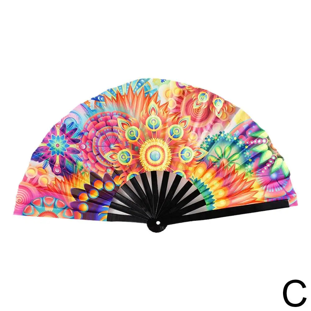 Large Fluorescent Folding Hand Fan