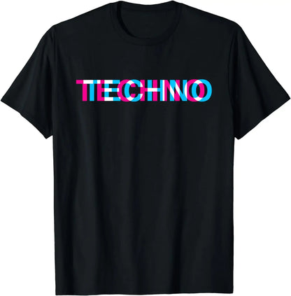 Trippy 3D Techno Graphic Tee
