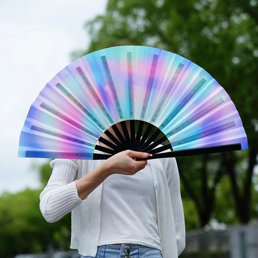 Large Fluorescent Folding Hand Fan