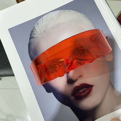 Futuristic Rimless Mirrored Sunglasses