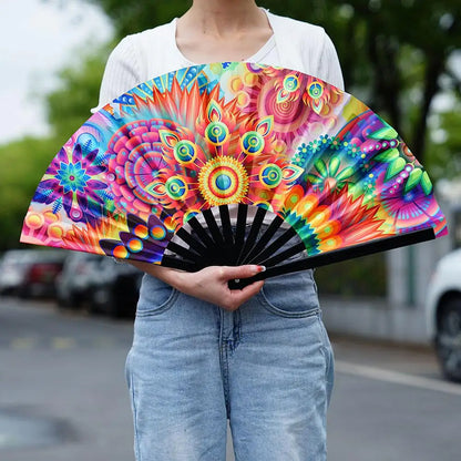 Large Fluorescent Folding Hand Fan