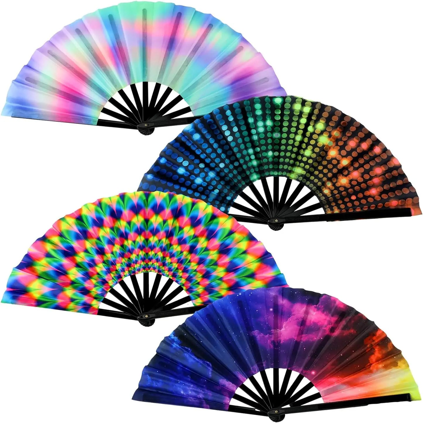 Large Folding Colourful Hand Fan