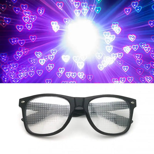 Hearts Effects Diffraction Sunglasses