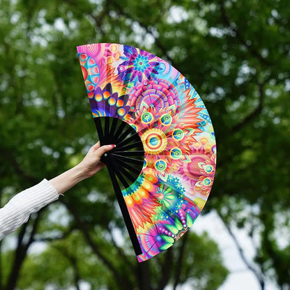 Large Fluorescent Folding Hand Fan