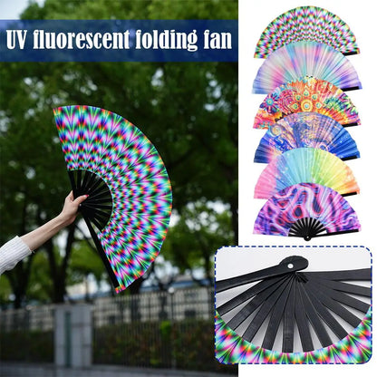 Large Fluorescent Folding Hand Fan