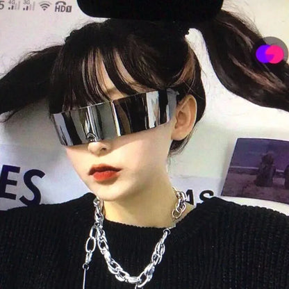 Futuristic Rimless Mirrored Sunglasses
