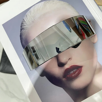 Futuristic Rimless Mirrored Sunglasses