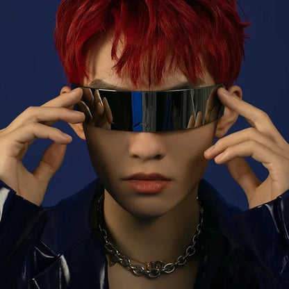 Futuristic Rimless Mirrored Sunglasses