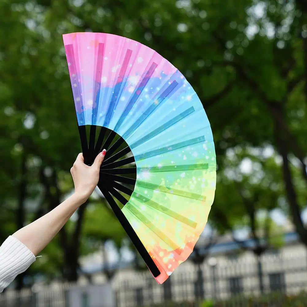 Large Fluorescent Folding Hand Fan