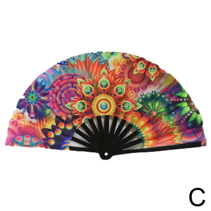 Large Fluorescent Folding Hand Fan