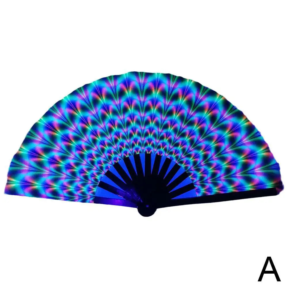 Large Fluorescent Folding Hand Fan
