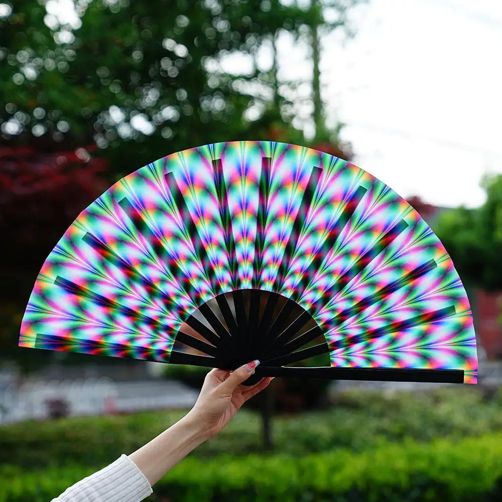 Large Fluorescent Folding Hand Fan